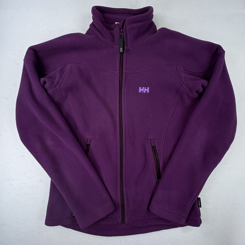 Helly Hansen Polartec Jacket Womens Small Purple Full Zip Fleece Hiking Outdoor